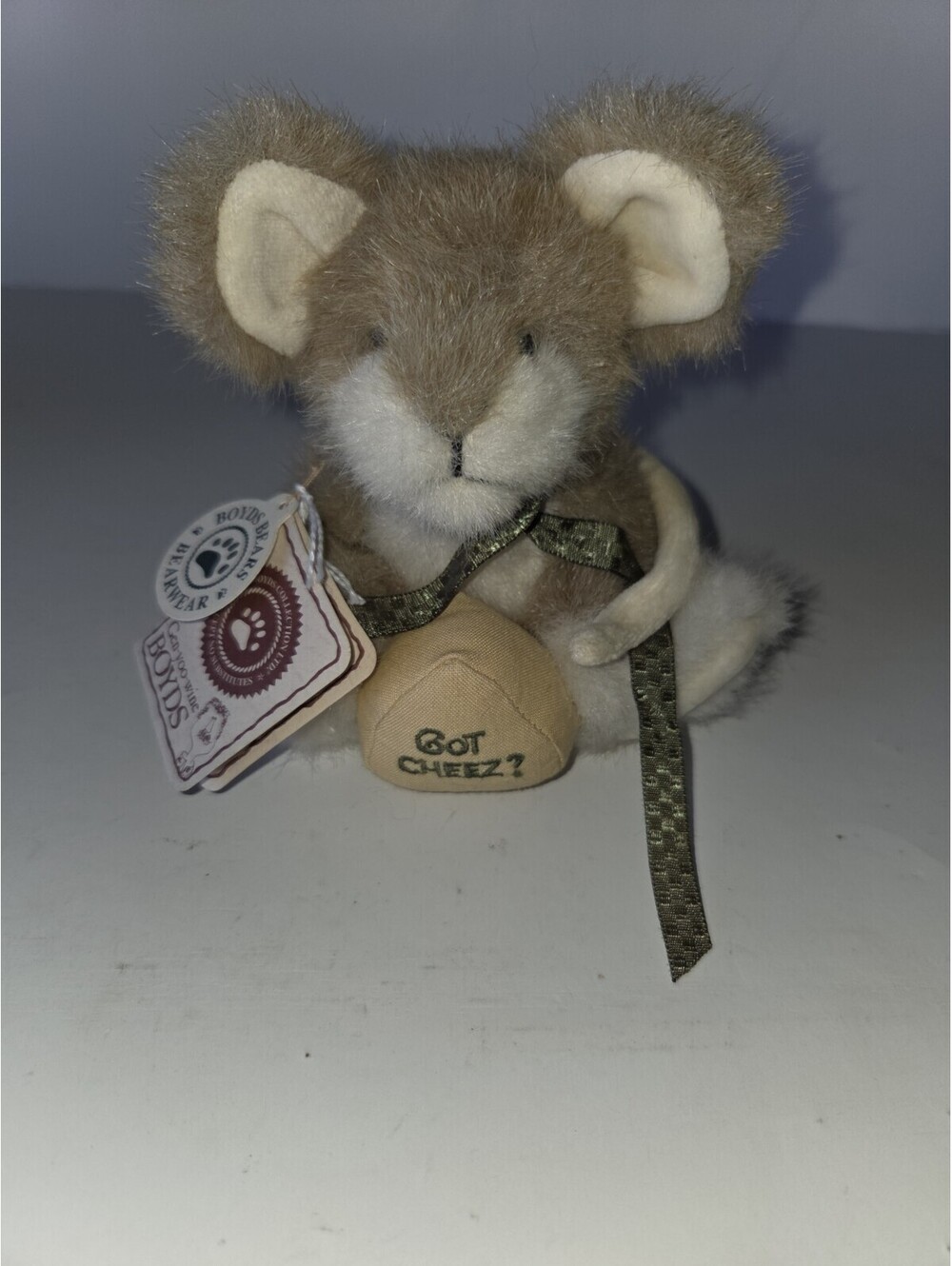 Boyds Bears Swiss C Mouski Mouse" Got Cheez?" Cheese Wedge Jointed Plush SG3